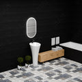 Pedestal wash basin online style, modern round one piece wash basin for bathroom interior, clean minimal look