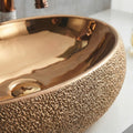 InArt table top wash basin counter design on vanity top, rose gold basin for bathroom interior