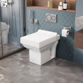 European water closet commode by InArt, ceramic floor mounted western commode white, angled side view