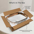 Wash basin design table top with tap hole area, rose gold ceramic rectangular basin, detail view