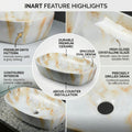 Modern table top basin design, oval ceramic onyx finish wash basin, side angle