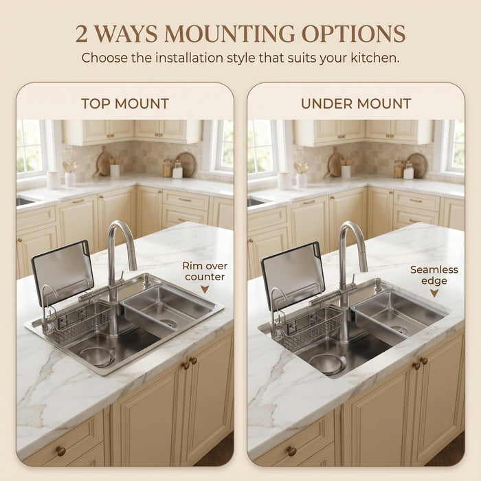 Main cold-water tap and separate RO tap