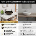Simple wash basin design for washroom, black and gold ceramic table top basin on counter