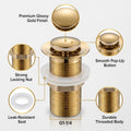 Half cap design wash basin waste coupling showing smooth gold finish
