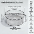 Round glass wash basin paired with mirror glass design, stylish washroom countertop setup