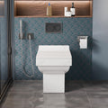 P-trap outlet base detail on ceramic western commode white, floor mounted commode for bathroom installation