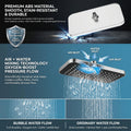 Chrome glossy bathroom rain shower head angled view for modern washroom setup
