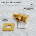 InArt sanitaryware brass angle valve gold for health faucet jet spray connection, 1/2 inch wall flange type