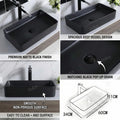 Designer rectangular table top wash basin in black matte finish, side angle view for wash basin online India