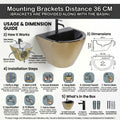 Wall hung wash basin with half pedestal, space saving ceramic sink for bathroom and living room wash area
