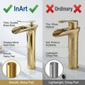 Fancy taps for wash basin in gold, brass basin mixer tap for modern bathroom interior and countertop