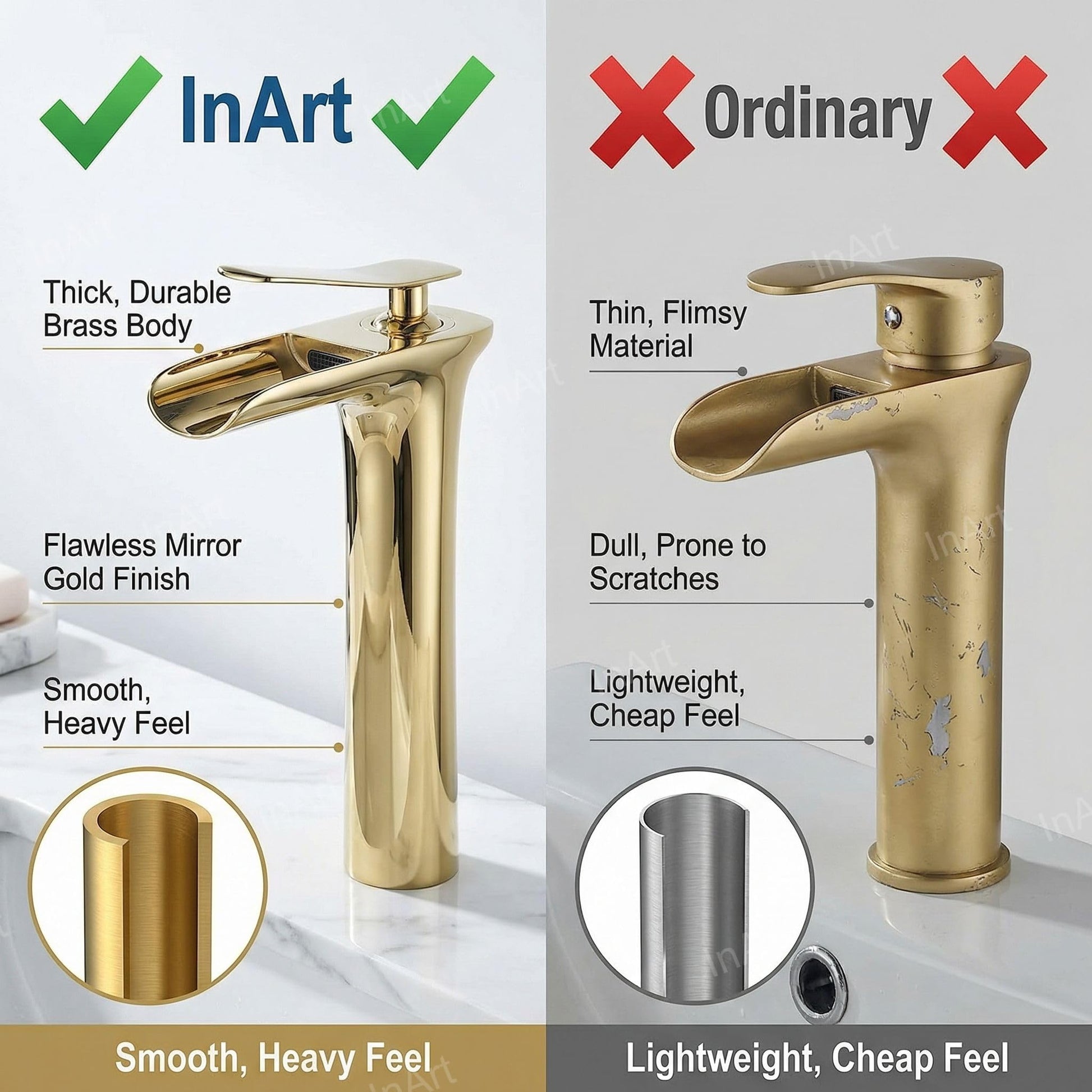 Fancy taps for wash basin in gold, brass basin mixer tap for modern bathroom interior and countertop