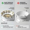 Ceramic table top wash basin 39x39 cm, round yellow basin for home bathroom, premium sanitaryware