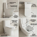 Western toilet single piece ceramic EWC with concealed S-trap 9 inch, oval bowl rear three-quarter view