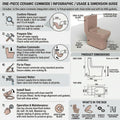 InArt pink ceramic western toilet single piece showing rectangular bowl and rim, top view detail