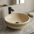 Table top basin design in cream beige for modern washroom vanity counter