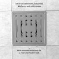InArt 304 grade stainless steel bathroom floor trap with removable insert, premium drain jali detail