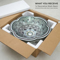 InArt table top wash basin design for bathroom interior, round ceramic basin in light blue