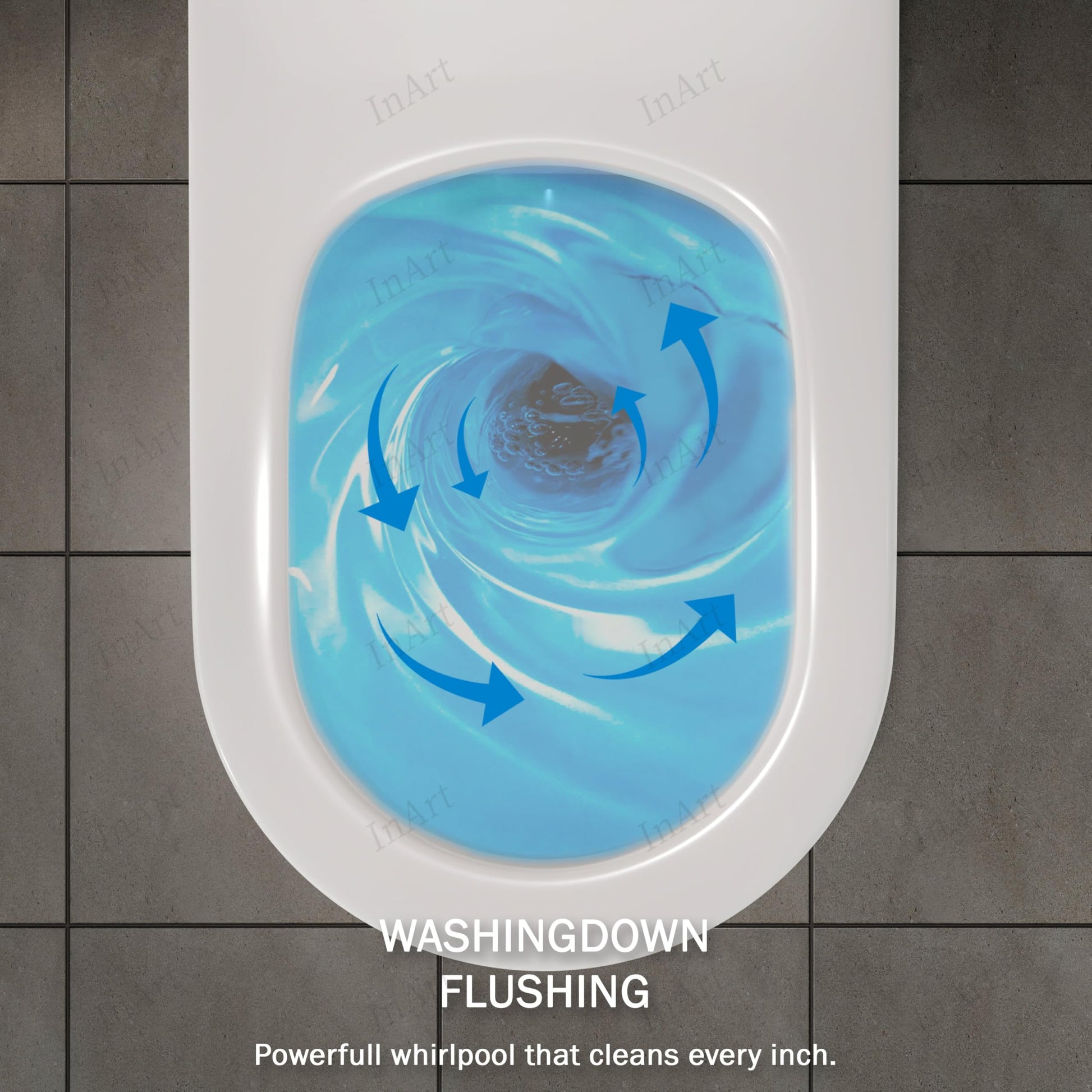 Soft close toilet seat hinge detail on glossy white ceramic one piece western toilet for modern bathroom