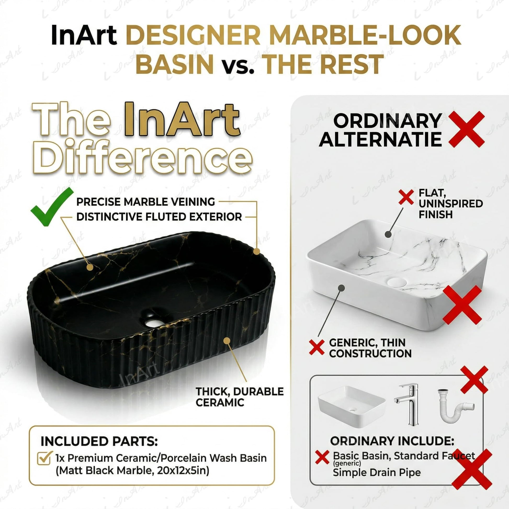 InArt table top basin for dining room wash basin area design, modern washroom counter setup
