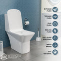 S trap western toilet 9 inch distance one piece commode, floor mounted ceramic water closet, rear outlet view