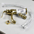 Top view of single hole basin mixer, gold white finish sink mixer single lever for Indian washroom basin