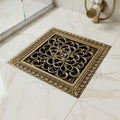 InArt antique brass floor drain jali with removable cockroach trap for bathroom and kitchen, easy to clean