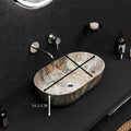 Countertop wash basin for bathroom or living room wash basin on table, InArt green marble ceramic basin