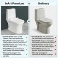 Oval one piece western toilet in glossy white ceramic, floor mounted commode for modern bathroom interior