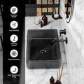 InArt black rectangular wash basin, glossy glass kitchen wash basin