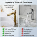 Hot and cold water tap mixer for wash basin, gold finish long body tap for home wash basin