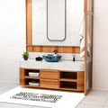 Modern contemporary bathroom sinks style round table top wash basin, blue floral ceramic, side angle