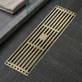 InArt brass floor drain jali square with cockroach trap in antique bronze finish, main view