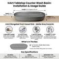Table top wash basin with cabinet styling idea, matt grey rectangular basin on vanity in bathroom
