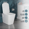 InArt one piece closet P trap, glossy white ceramic commode with smooth finish for contemporary washroom