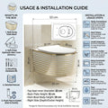 InArt ceramic wall mounted WC rimless bowl close-up, easy clean design for Indian bathrooms