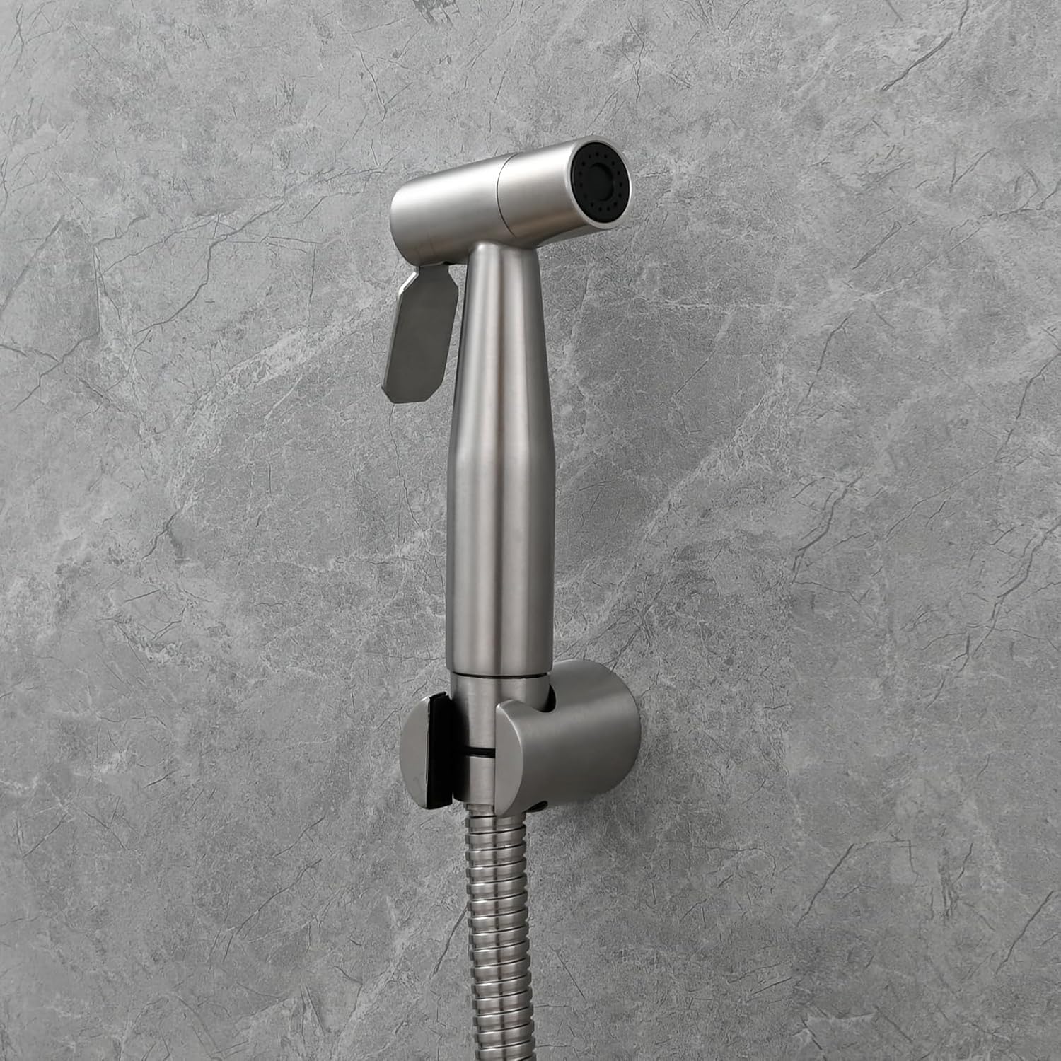 InArt stainless steel jet spray gun close-up showing brushed finish texture and premium heavy duty build