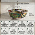 Vanity table top wash basin for bathroom, designer ceramic square basin in multi colour, top view