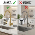 InArt pull out faucet for kitchen sink, brushed gold 360° rotating spout for Indian modular kitchen