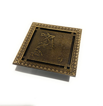 InArt cockroach jali 4 inch square brass floor drain jali in antique bronze finish, main view