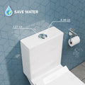 InArt one piece western toilet commode with soft close seat cover, glossy white ceramic, top view of oval bowl