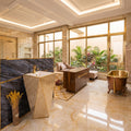 White and gold wash basin for dining room wash basin area design, premium ceramic sanitaryware