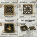Bronze finish brass floor drain jali for bathroom and kitchen, side angle showing square frame