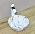 InArt table top wash basin with cabinet style look, square ceramic marble finish for washroom counter