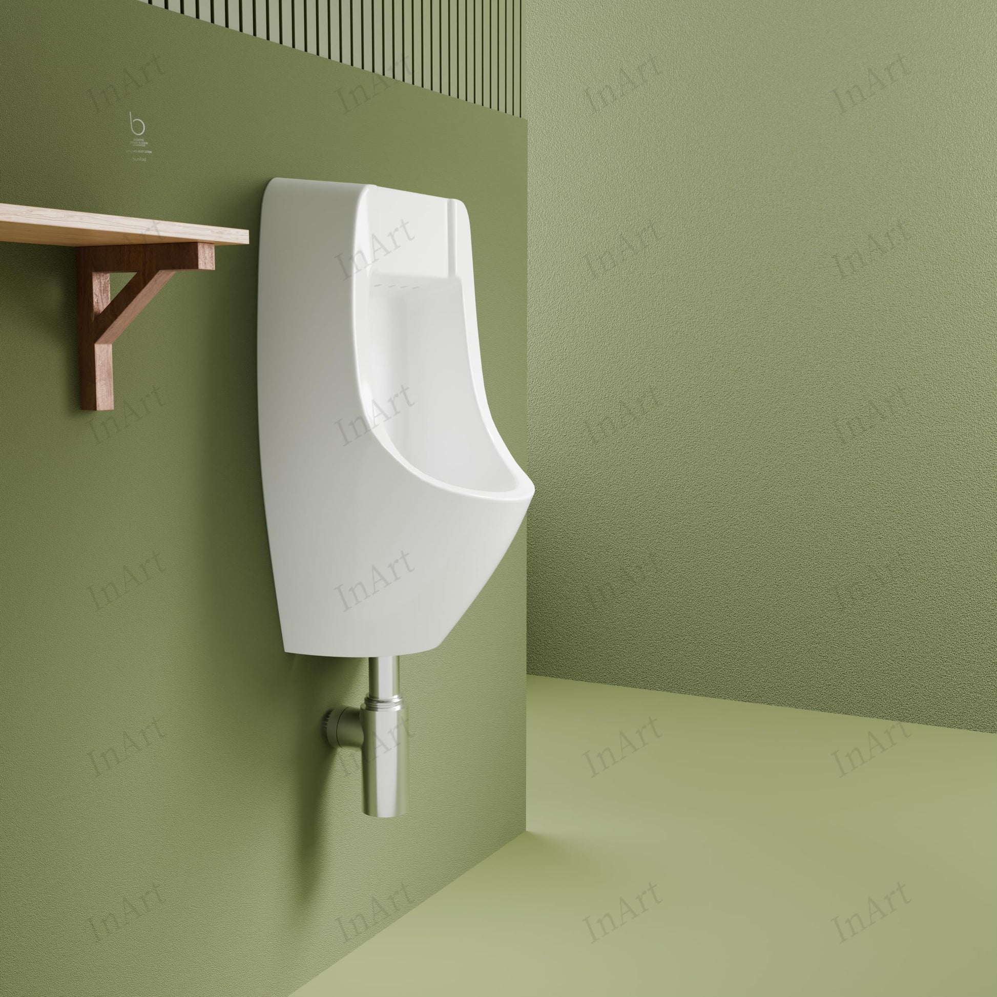 InArt urinal pot for men ceramic with smooth rim and drain outlet detail, premium sanitaryware finish