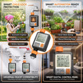 Battery operated tap timer with sealed battery compartment for outdoor use