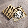 InArt brass floor drain jali square with cockroach trap, antique brass bronze finish for bathroom and kitchen