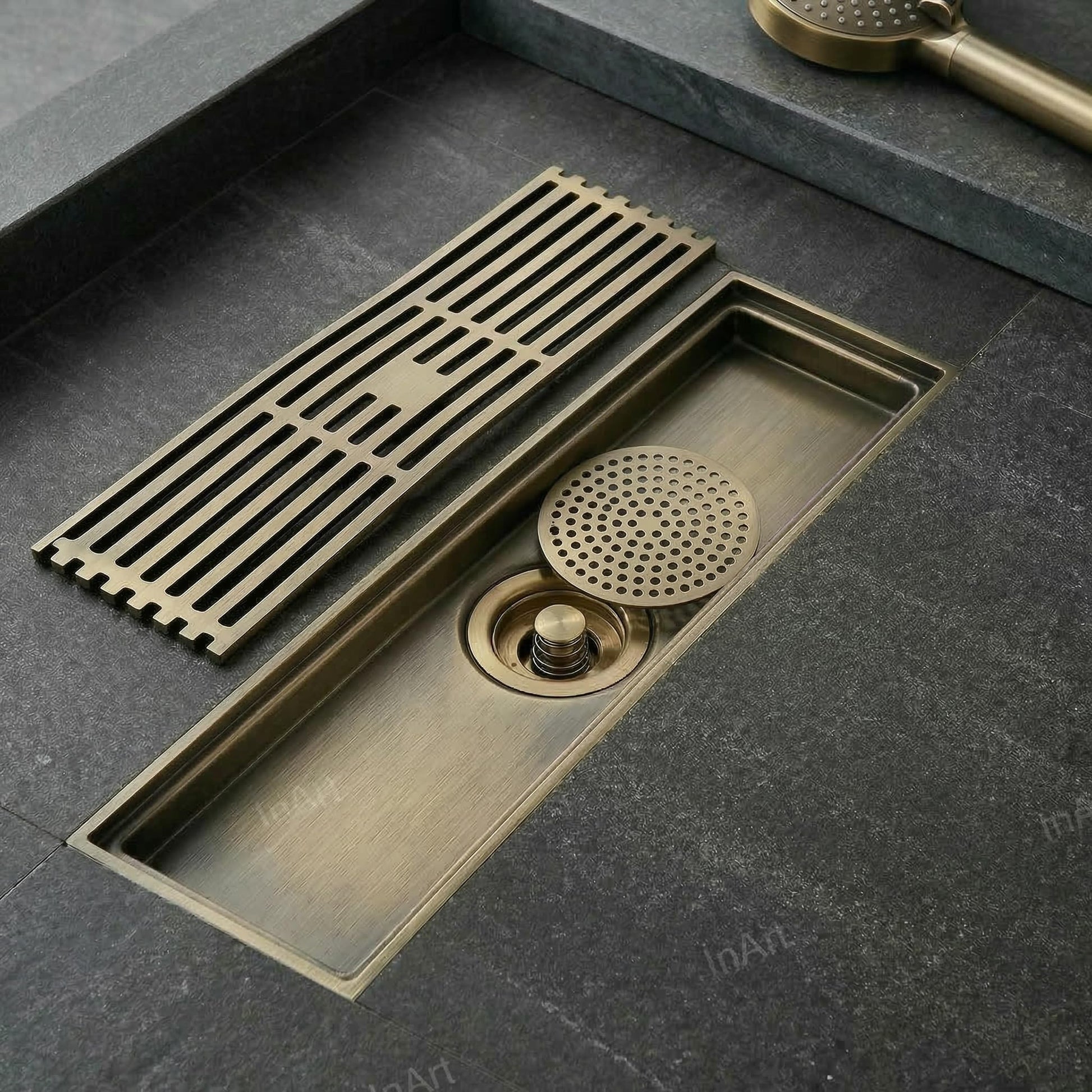 InArt 4 inch floor drain jali for bathroom and kitchen, brass anti-cockroach trap with easy clean top