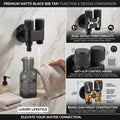 InArt black matt 2 in 1 angle valve with dual outlet handles, brass wall mounted angle cock for wash basin