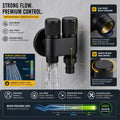 InArt dual outlet angle valve 2 way, black matt brass angle tap with independent controls for two connections